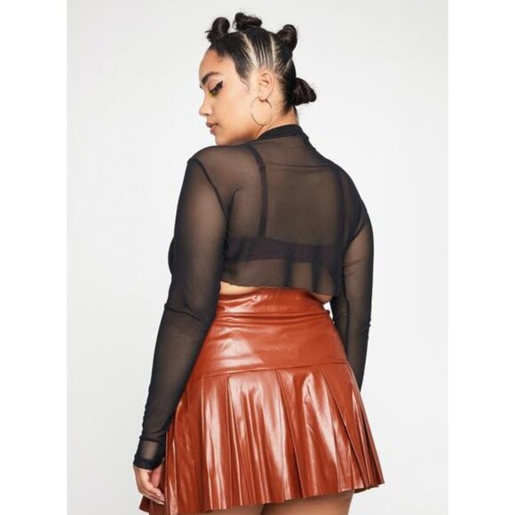 COPY - MOCHA WILD  THRILLS PLEATED SKIRT - Picture 2 of 5